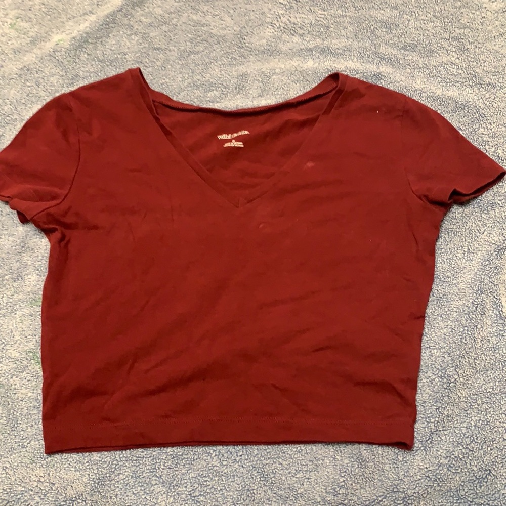 V-neck crop top.